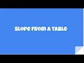 Slope from a Table