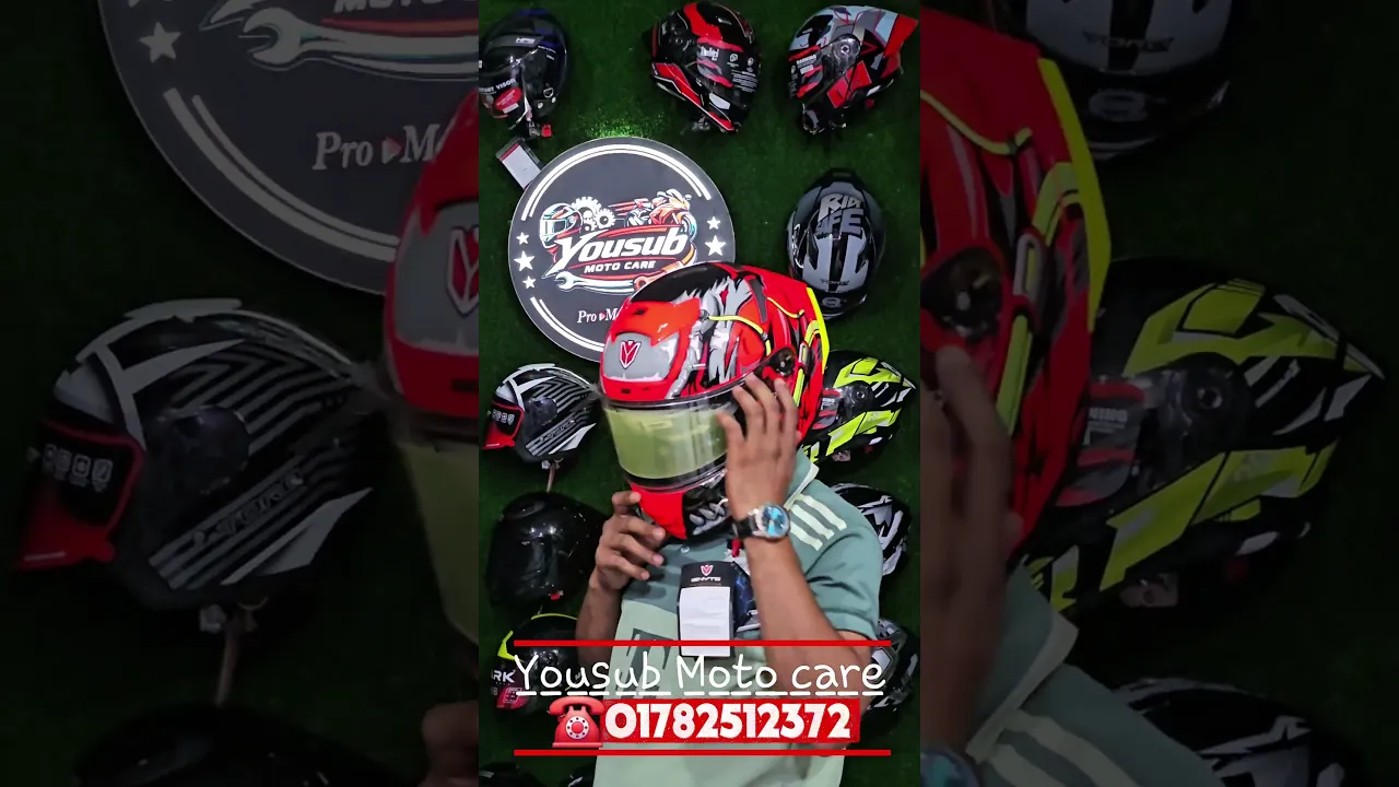 Ignyte IGN-4 Trever Full Face Helmet in the Glossy Fluo Red graphics version