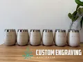 YETI Laser engraved wine tumbler in Cape Taupe