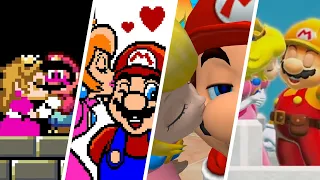 evolution of peach kissing mario 1990 2021 
