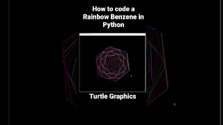 Simple Rainbow Benzene in Python with Turtle for beginners