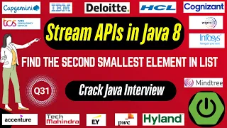 Java 8 Stream API Interview Questions Find the Second smallest element in a list using Stream API