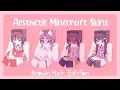 Aesthetic Minecraft Skins for Girls Brown Hair Edition With links MCPE