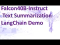 Using Falcon40B-Instruct LLM HuugingFace LangChain Text Summarization LangChain Demo