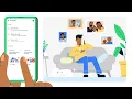 Illustration of person adding reminders to Google Assistant
