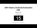 2021 State Livestock Eval CDE