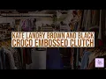 Kate Landry Brown and Black Croco Embossed Clutch