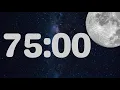 75 Minute Timer with Calm Piano Music Fun Moon Timer with Music for Classroom Piano Alarm at End