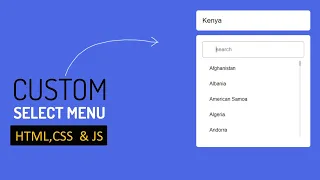 Create A Custom Select Menu with Search Box in HTML CSS JavaScript