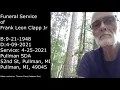 The Funeral Service of Frank Leon Clapp Jr