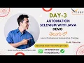 Day 3 - Batch-9 Selenium with Java Demo in telugu Java-Terms-Project-Package-Class-Methods