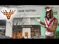 GOING INTO THE LOUIS VUITTON STORE IN A REINDEER ONESIES VLOGSMAS DAY 3