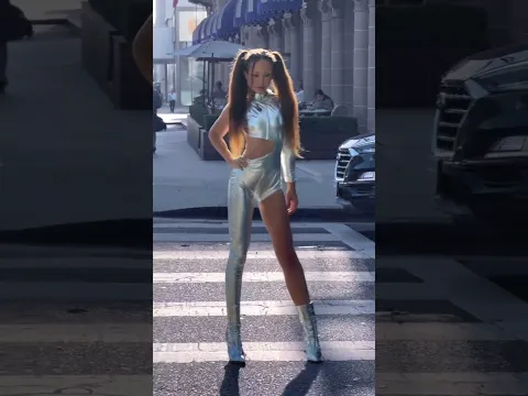 Alien Girl in a shiny silver outfit ✨👽#fyp #funny #girl