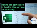 How to add a spin button in Excel to change value automatically Spin button in Excel