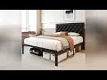 Fluest Queen Bed Frame Luxury PU Leather Storage Easy Assembly