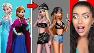 disney princess glow up into bad girls transformation