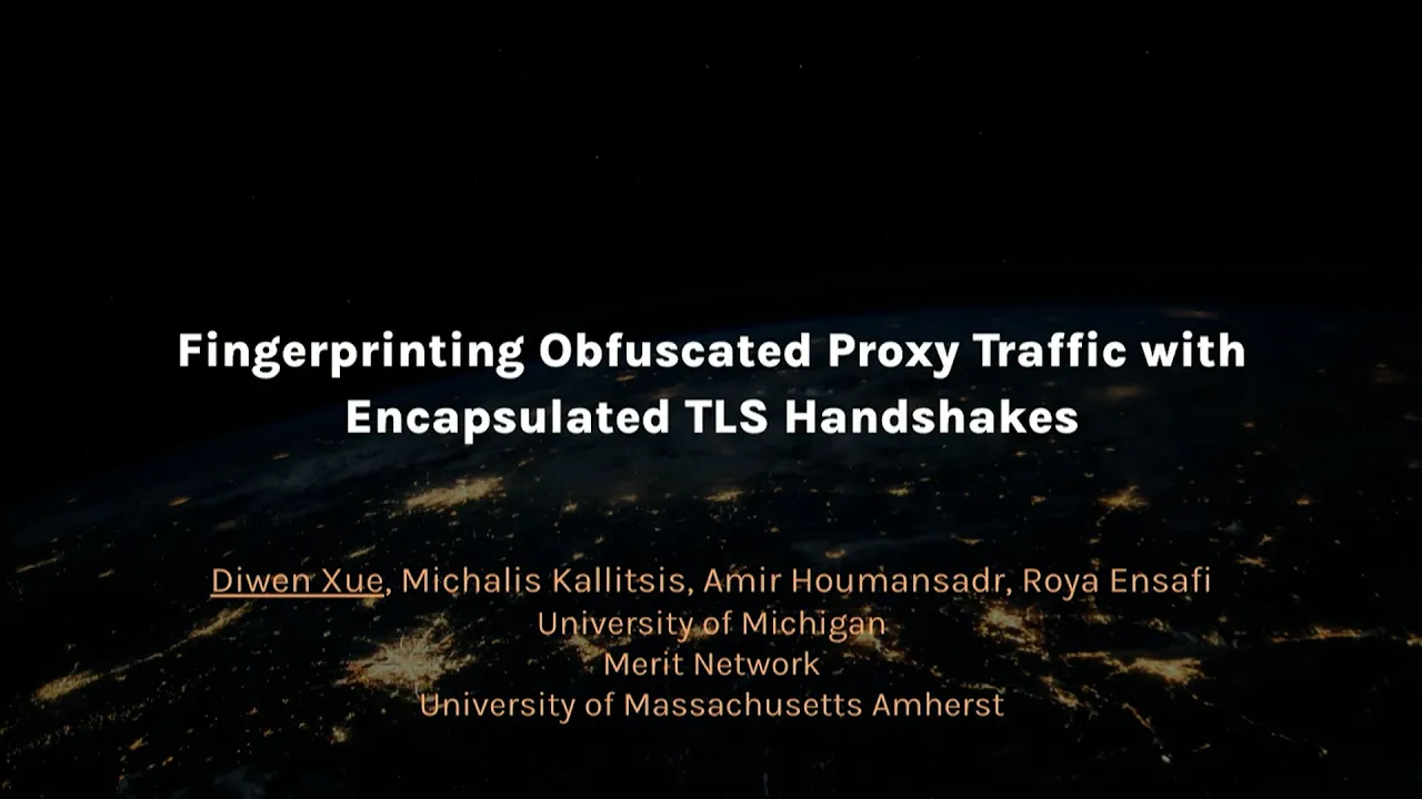 USENIX Security '24 - Fingerprinting Obfuscated Proxy Traffic with Encapsulated TLS Handshakes