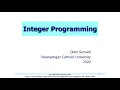 Integer Programming 9 4 Branch and Bound for MIP 9 5 Branch and Bound for 0-1 IP