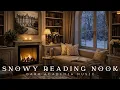 Lagu Cozy Snowy Reading Nook | Dark Academia Piano Music \u0026 Fireplace Ambience for Study, Reading \u0026 Sleep