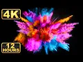 Download Lagu Kleurrijke poederexplosies! 12 uur 4K-schermbeveiliging met rustgevende muziek voor meditatie.