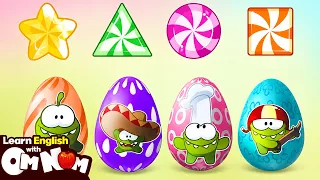 Fun Shape Surprise Eggs for Kids! 🎨🥚 Educational Videos | Learn English With Om Nom