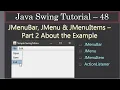 JMenuBar JMenu and JMenuItems Part 2 Example Swing Tutorials