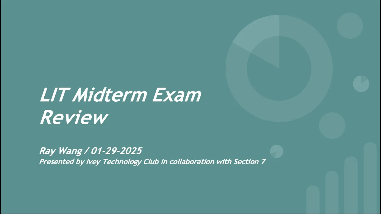 Leveraging Information Technology Midterm Review | Ivey HBA