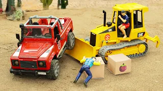 Rescue Mission: The Bulldozer Saves the Stuck Jet Car