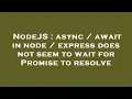 NodeJS async await in node express does not seem to wait for Promise to resolve