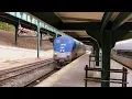 AMTRAK Grand Central to Albany Express arrives behind GE P42DC at Poughkeepsie station