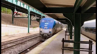 AMTRAK Grand Central to Albany Express arrives behind GE P42DC at Poughkeepsie station