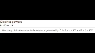 Project Euler Problem 29 Simple and fast solution Python