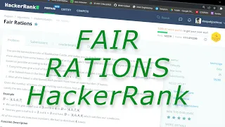 Fair Rations HackerRank Solved and Explained completely