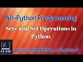 Sets and Set Operations in Python Python Programming Malayalam