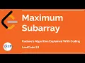 Maximum Subarray Sum Kadane s Algorithm Leetcode 53 Maximum Sum Subarray