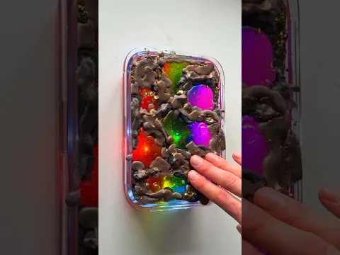 Rainbow LAVA Slime 😭🌈 #satisfying