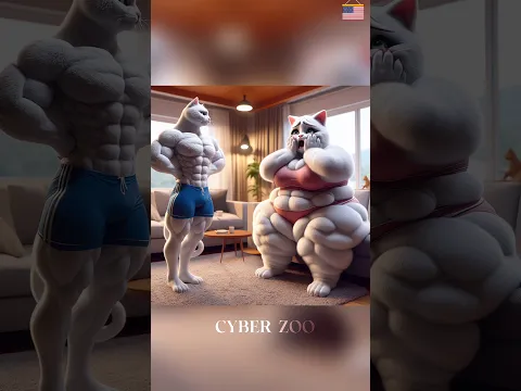 A Muscular cat help his fat girlfriend #shorts #catsoftiktok #cat #ai