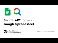 Google Sheet Search API without coding