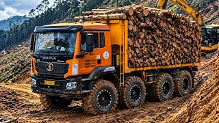 🔥 Unstoppable Logging Truck vs. Extreme Mud Road | Heavy Timber Transport
