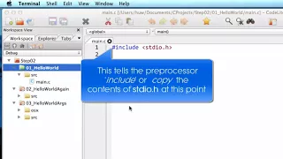 012 A first program Hello world Welcome to the course C programming