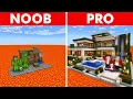 NOOB vs PRO Doomsday Bunker Survival Battle on a Volcanic Island in Minecraft