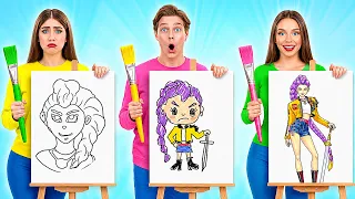Quién Lo Dibuja Mejor Toma El Desafío Del Premio | Trucos de Dibujo Coloridos por Multi DO Smile