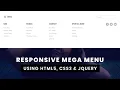 Responsive Mega Menu and Dropdown Menu using only HTML5 CSS3 jQuery Tutorial In Hindi 2021