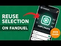 How To Reuse Selection on FanDuel - 2025 Guide
