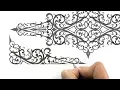 How to draw a Floral Scrollwork Ornamental Design - Pencil Drawing