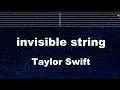 Practice Karaoke♬ invisible string - Taylor Swift 【With Guide Melody】 Instrumental, Lyric, BGM