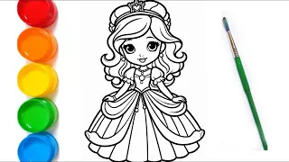 Princess Coloring for Kids πΈπ¨ | Easy Princess Drawing & Painting for Kids | Coloring Book