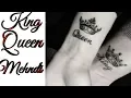 Stylish couple tattoo mehndi design king and queen tattoo design
