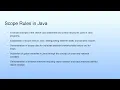 Scope Rules in Java Lecture 12 Demonstration-V