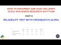 Part 8 Reliability Analysis Cronbach s Alpha